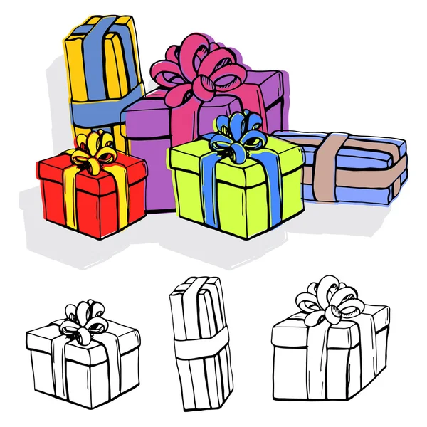 Set of gift boxes. — Stock Vector