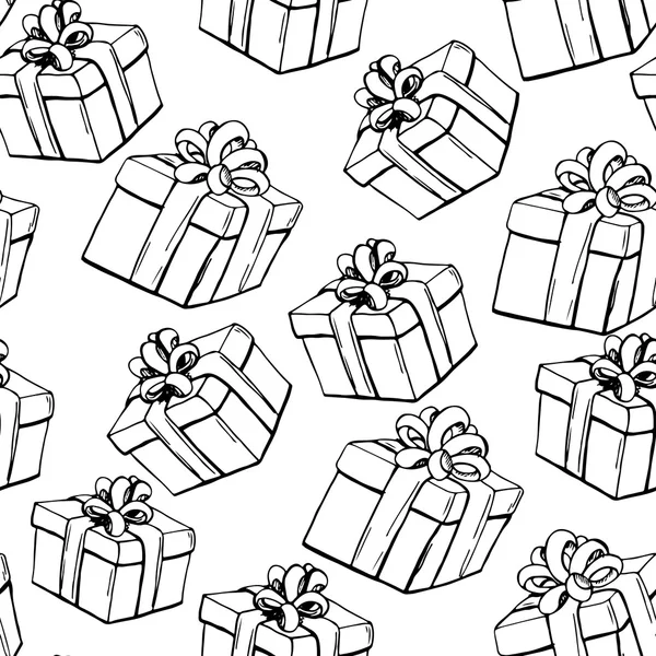Seamless pattern gift boxes — Stock Vector