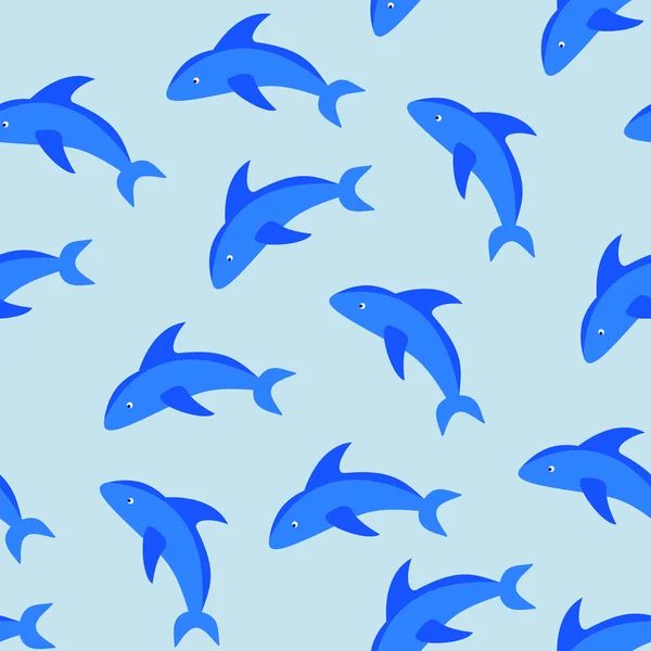 Modèle sans couture de dauphins — Image vectorielle