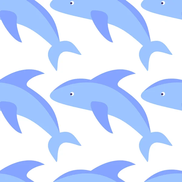 Modèle sans couture de dauphins — Image vectorielle