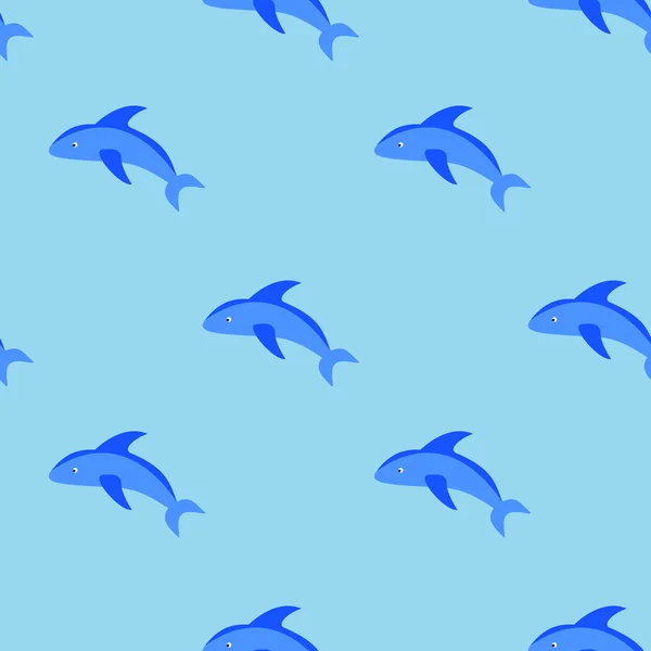 Modèle sans couture de dauphins — Image vectorielle