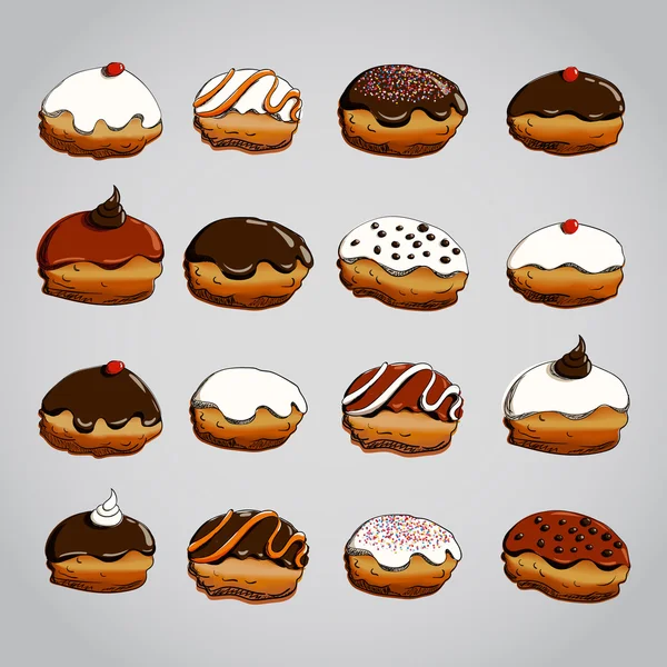 Chanoeka Donuts Set — Stockvector