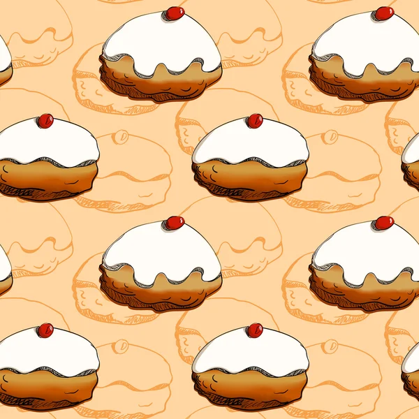 光明节甜甜圈无缝模式 — 图库矢量图片