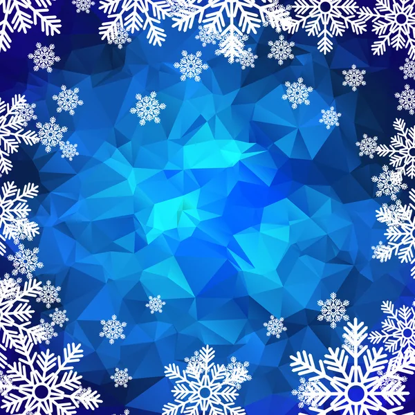 Snowflakes polygonal background — Stock Vector