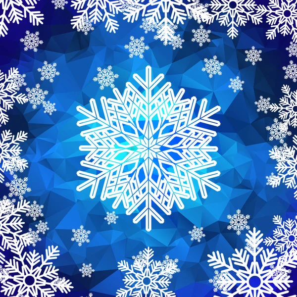 Snowflakes polygonal background — Stock Vector