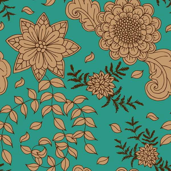 Цветочный бесшовный узор 