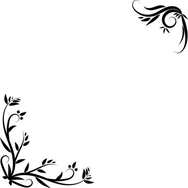 Köşe tasarım çiçek dekoratif öğe 