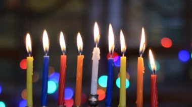 Zaman atlamalı Hanukkah mum
