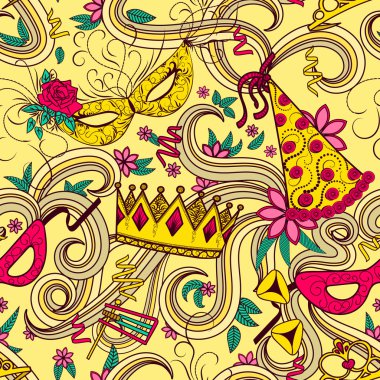 Purim tatil seamless modeli