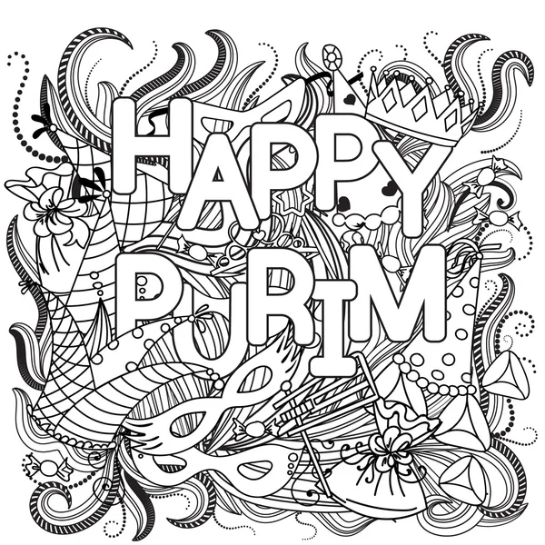 Purim hand drown background — Stock Vector