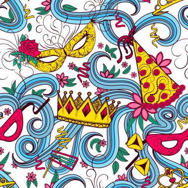 Purim tatil seamless modeli