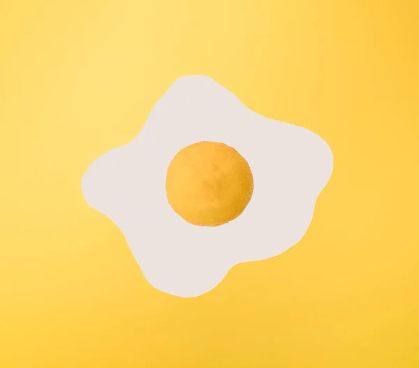 Gult Citron Vitt Och Gult Papper Minimal Äggröra Design — Stockfoto