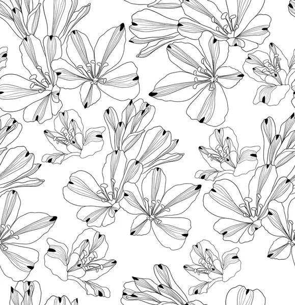 Patrón sin costura floral con flores de alstroemeria — Archivo Imágenes Vectoriales