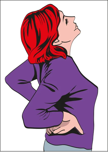 Dor nas costas mulher — Fotografia de Stock