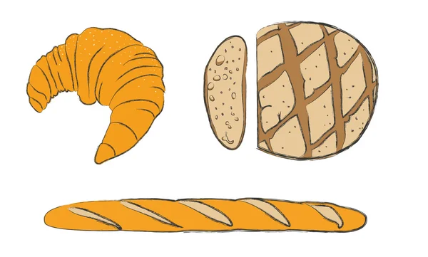 Croissant, kenyér — Stock Fotó