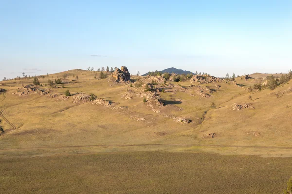 Hilly steppe, coast of lake Baikal. — Stock Photo, Image