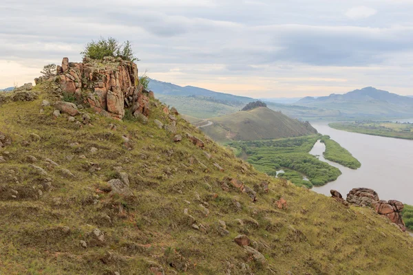 Dolina rzeki Butte.Selenga. — Zdjęcie stockowe