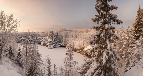 Зима, лесное озеро . — стоковое фото