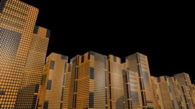 LED gökdelenler grafik binaları 4k kayar