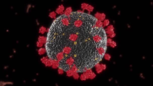 Virus Coronavirus Microscopico Covid Cellule Ncov Infezione Corona Macro — Video Stock