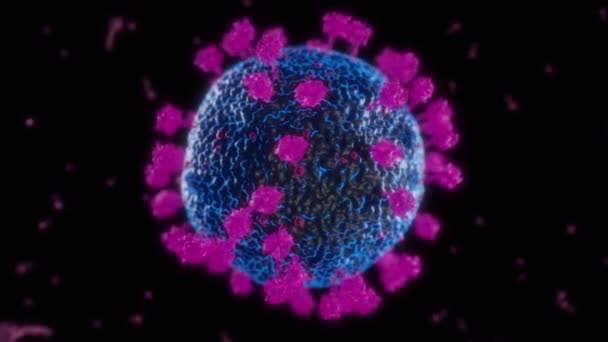 Virus Coronavirus Microscópico Covid Células Ncov Infección Corona Macro — Vídeos de Stock