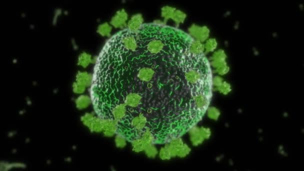 Virus Coronavirus Microscópico Covid Células Ncov Infección Corona Macro — Vídeos de Stock