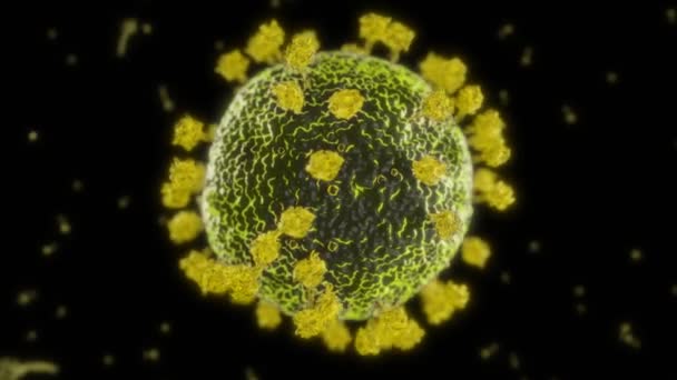 Virus Coronavirus Microscopico Covid Cellule Ncov Infezione Corona Macro — Video Stock