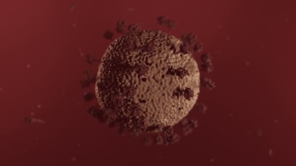 Virus Coronavirus Mikroskopisk Covid Cell Ncov Infektion Corona Makro — Stockvideo