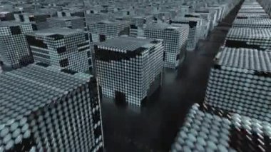 Yüksek teknoloji devre makinesi fütüristik bilim kurgu LED elektrik ışık matrisi kayıyor