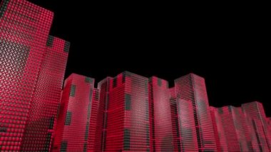 LED gökdelenler grafik binaları 4k kayar