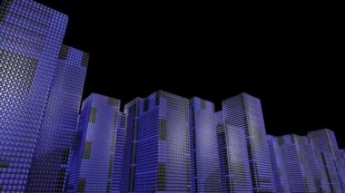 LED gökdelenler grafik binaları 4k kayar