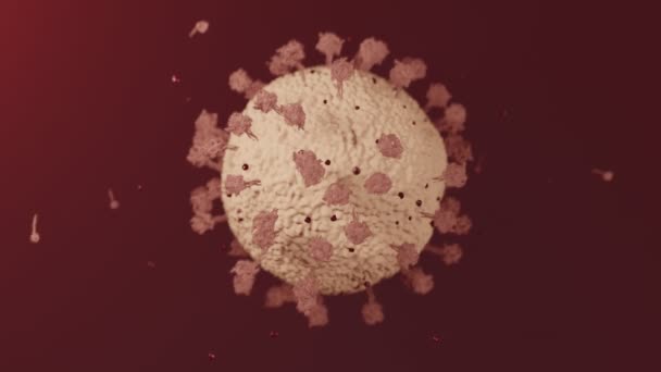 Wirus Coronavirus Mikroskopijny Covid Komórek Ncov Zakażenie Korona Makro — Wideo stockowe