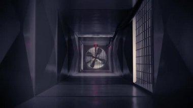 Havalandırma kanalının içinde havalandırma bacası havalandırma sistemi aksiyon filmi çıkışı 4k