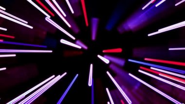 Neon lambaları arka planda yanıp sönen ışık 4K 'yı açıyor.