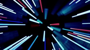 Neon lambaları arka planda yanıp sönen ışık 4K 'yı açıyor.