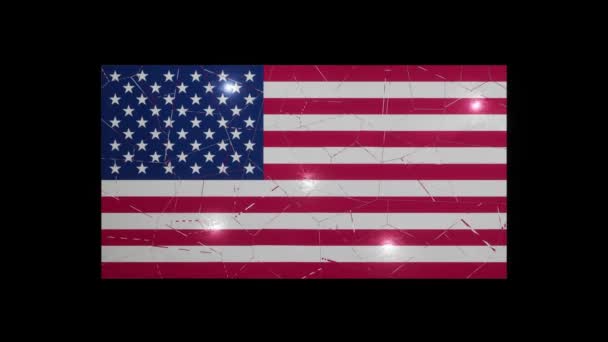 États Unis Drapeau Effondrement Des États Unis États Unis Amérique — Video