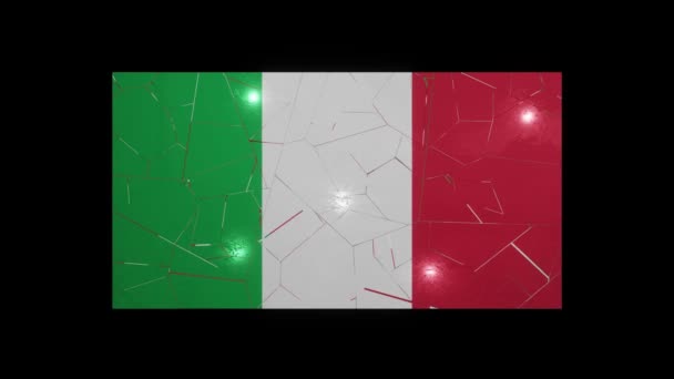 Itália Colapso Italiano Bandeira Italia — Vídeo de Stock