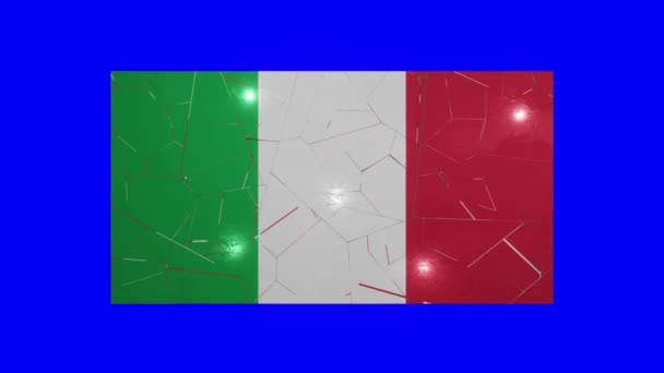 Olaszország Összeomlás Zászló Italia — Stock videók
