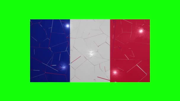 France French Collapse Flag Euro Europe European — Stock Video