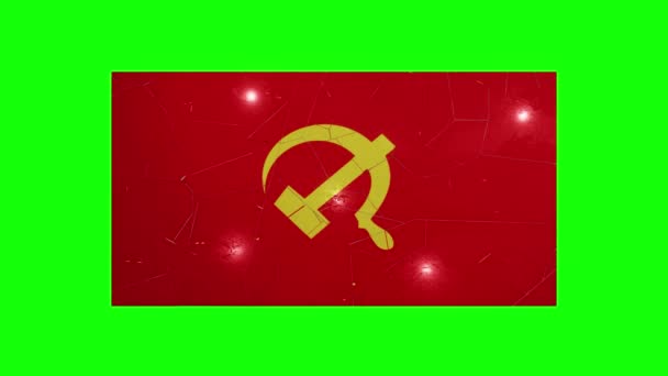Komünist Komünizm Bayrağı Rusya Sovyet Soğuk Savaş Sosyalist Çekiç Orağı — Stok video
