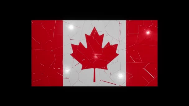 Καναδική Σημαία Χώρα Κατάρρευση Καναδά Δολάρια — Αρχείο Βίντεο