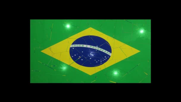 Bandeira Brasileira Colapsa Brasil — Vídeo de Stock