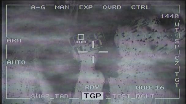 Bomba Inteligente Lanzamiento Misiles Drone Militar Espía Guerra Pov Disparo — Vídeo de stock