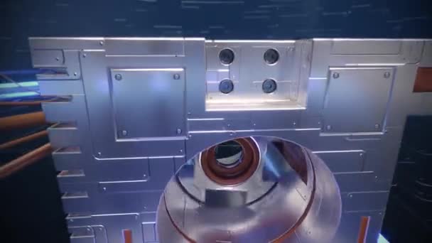 High Tech Machine Futuristische Sci Draden Stroom Generator Intro — Stockvideo