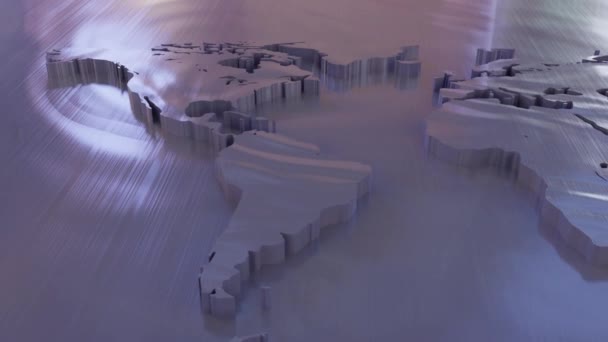 世界地図未来のSfアーステクノロジー世界の液体金属ディスプレイ4K — ストック動画