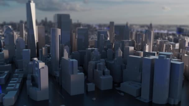 City Műanyag New York Dof Modell Nyc Usa Felhőkarcolók Fényes — Stock videók