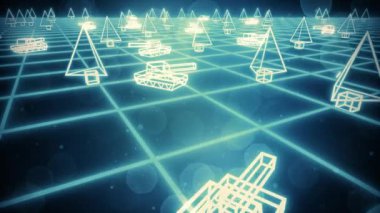 Retro 80 'lerin oyun tankları VHS video savaş vektör arcade tron kablo 4k
