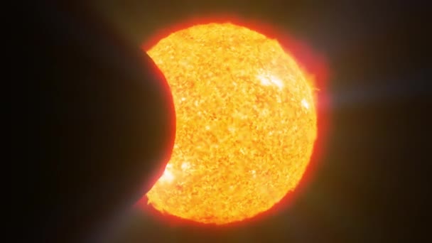 Ηλιακή Έκλειψη Ήλιος Φεγγάρι Πλανήτης Διάστημα Κοσμικό Σύστημα — Αρχείο Βίντεο