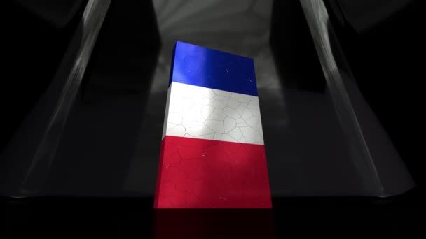 França Francês Colapso Bandeira France Francais — Vídeo de Stock