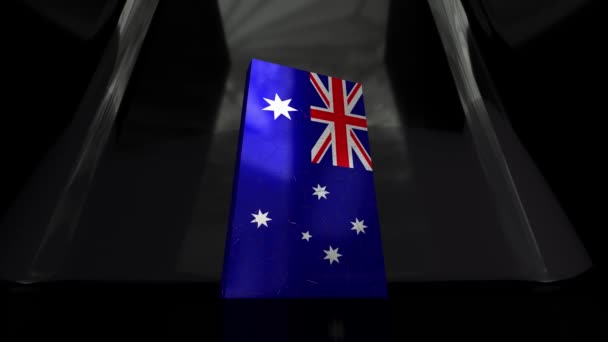 Australië Australische Ineenstorting Vlag Land Dollar Aus Aussie Ozzie — Stockvideo